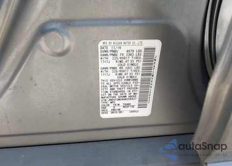 2017 Nissan Rogue S z USA, uszkodzony, nr VIN JN8AT2MV6HW256637